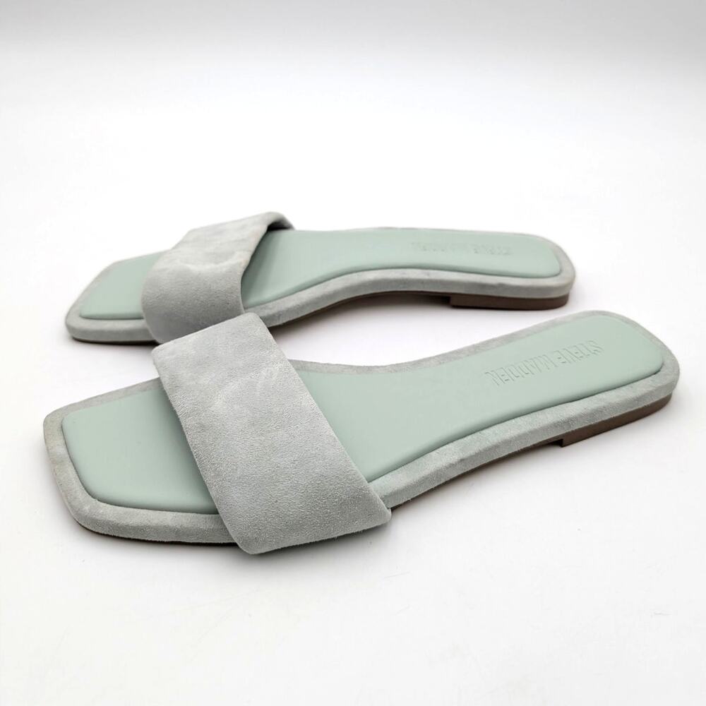 Steve Madden Lumina Open Toe Slide Sandals Women's Sage Size US7.5M EU38